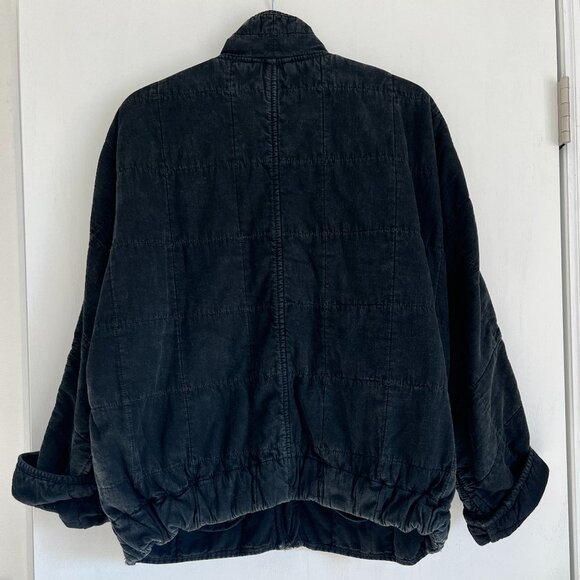 Free People Women's Dolman Quilted Denim Jacket Washed Black Size XS - Picture 5 of 5